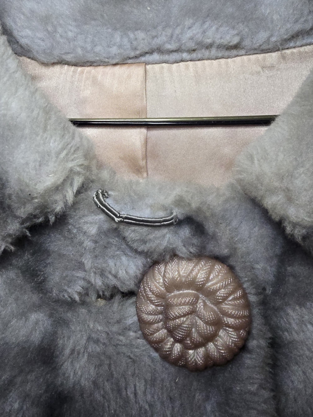 VTG 1960 Princeton’s O'Llegro Sixty Faux Fur Coat Gray Size 16 - Picture 4 of 11